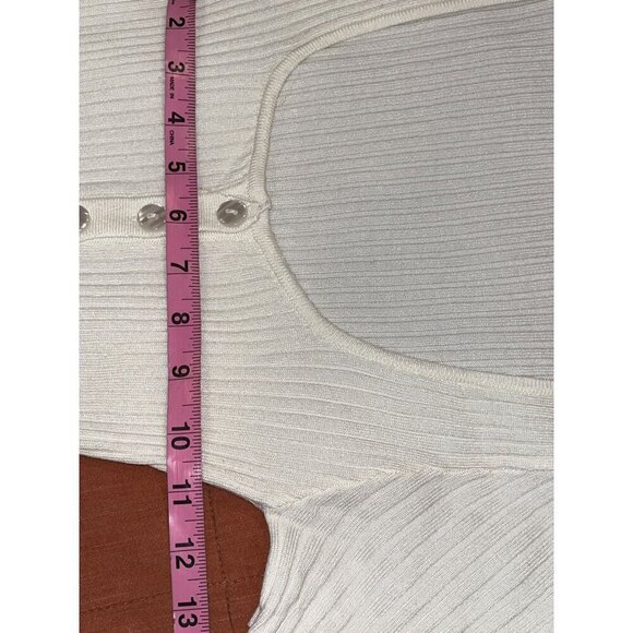 Superdown Ashton mini dress Womens Small Ribbed Knit Square Neck Bodycon Minima - Picture 6 of 9